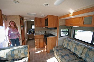 Living & Kitchen area of our RV (Slideout Extended)