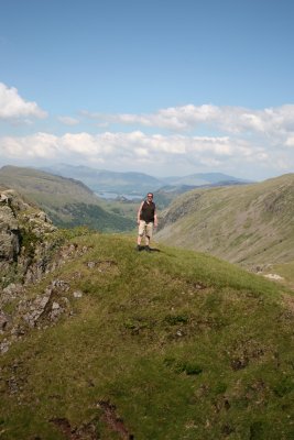 Climbing Scafell Pike, Lake District, England 