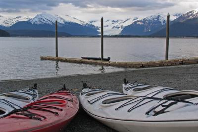 Kayaking near Mendenhall Glacier