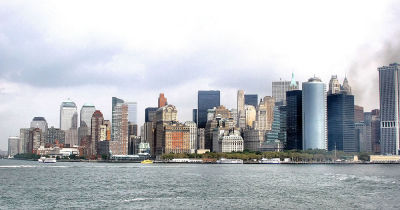 south Manhattan as seen from Staten Island Ferry