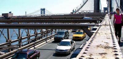 Brooklyn Bridge, beam's eye view
