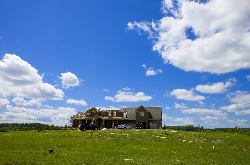  One of the many house got hit by the devastating storm in my area.