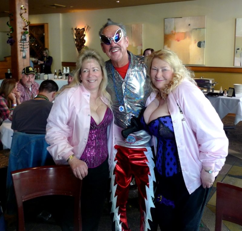 Kathleen, Bill, & Linda at KOE Lundi Gras Party