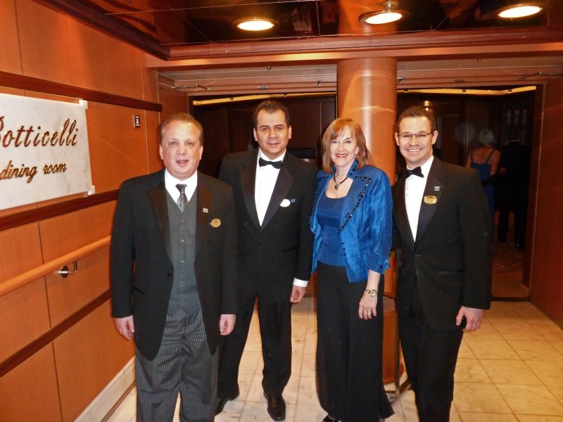 Susan with Maitre d & Two Head Waiters