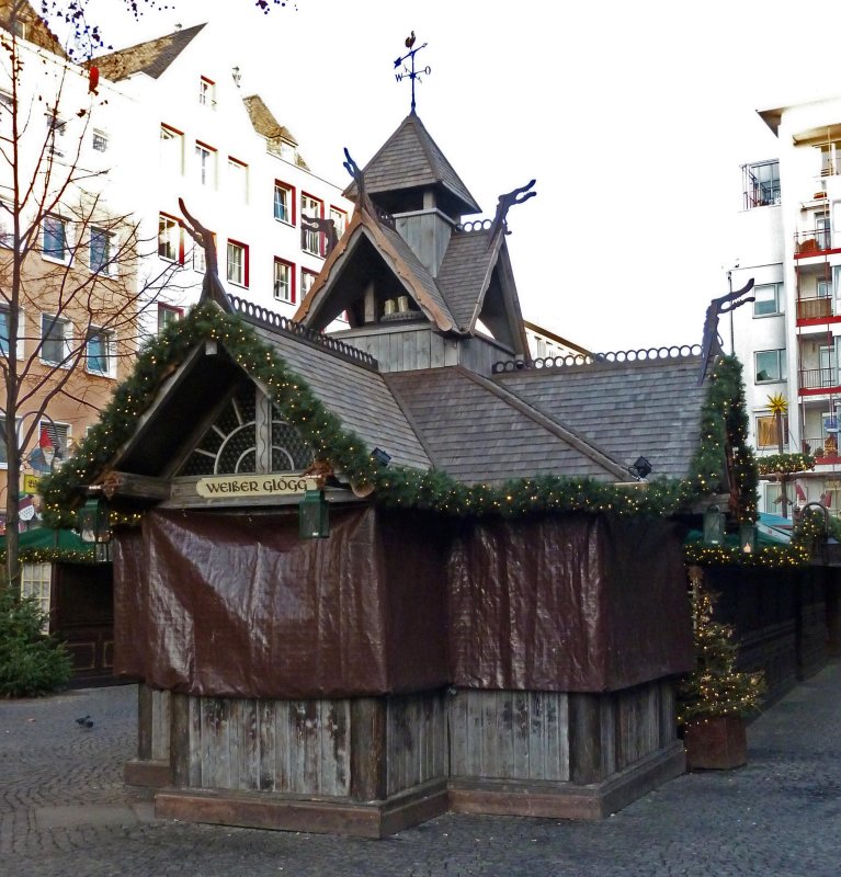Gluhwein Stand Built in Style of Stave Church