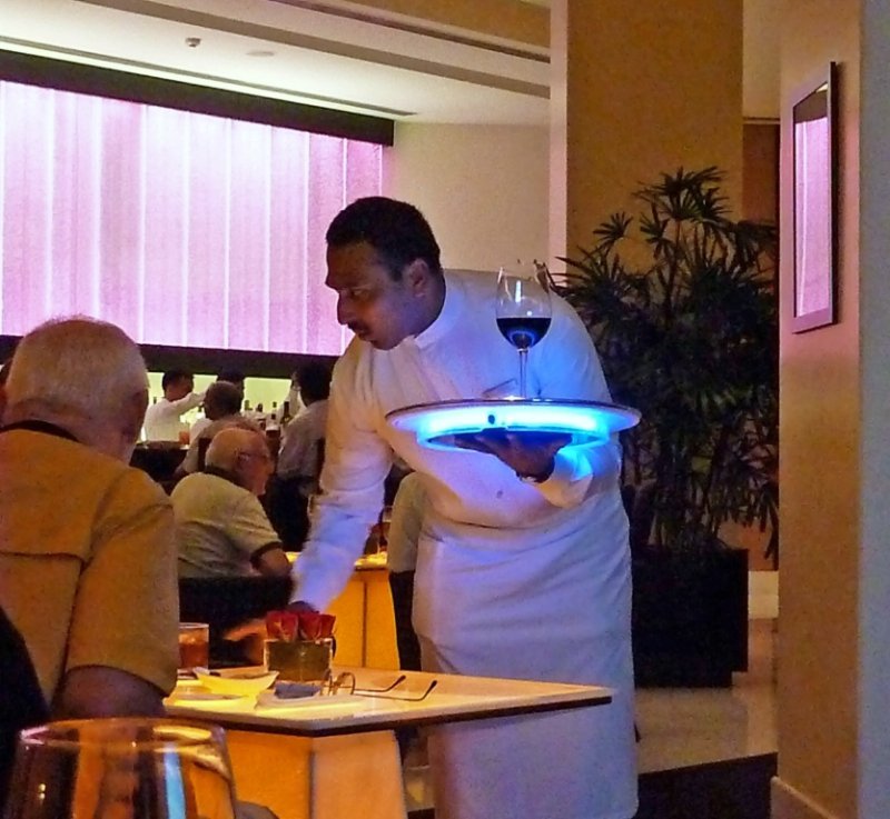 Waiter in the Eau Bar in the Oberoi Hotel