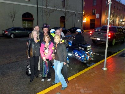 Beverly, Steve, Susan, Bill, Elaine, & Larry with Endymion Buss Police Escort