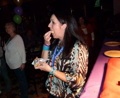 Rene Samples the King Cake