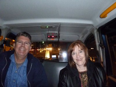 Kevin & Susan in London Cab