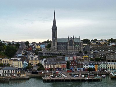 Sailing Past St. Colman's Cathedral, Cobh, Ireland