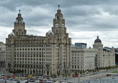 The 'Three Graces' of Liverpool - The Royal Liver Building, The Cunard Building, & The Port of Liverpool Building