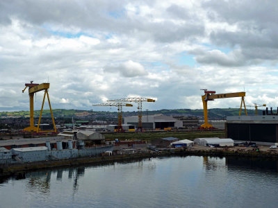 Harland & Wolff Legendary Shipbuilding Cranes (Samson & Goliath) in Belfast.