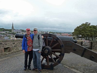 Kevin & Bill on Top of Derry Wall