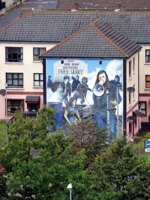 One of 11 Murals in the Bogside (Nationalist) Neighborhood Depicting Key Events of 'The Troubles'