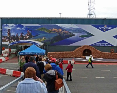 Disembarking in Greenock, Scotland