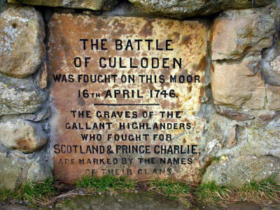 Marker on Battle of Culloden Monument