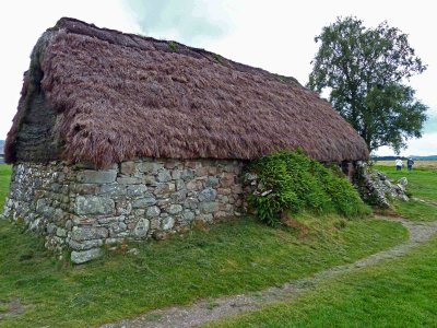 Side of Leanach Cottage on the Culloden Battlefield
