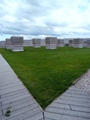 Grass Mixed with HVAC Units on Top of Culloden Visitors Center