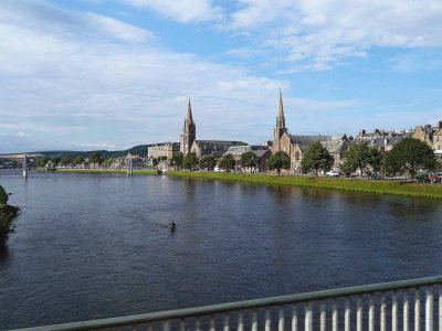 Crossing the River Ness in Inverness, Scotland