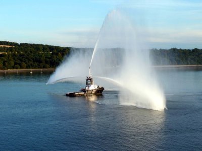 Water Cannon Show in the Firth of Forth Scotland