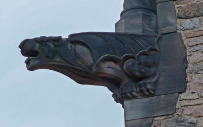 Gargoyle on the Scottish National War Memorial, Edinburgh Castle, Scotland