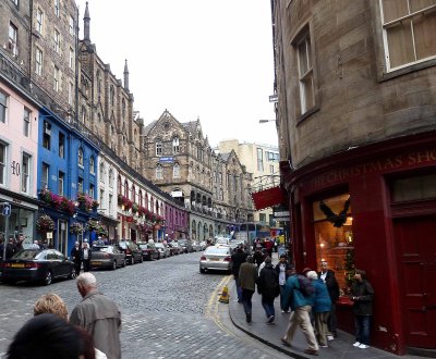 Walking Up West Bow Street toward the Royal Mile, Edinburgh