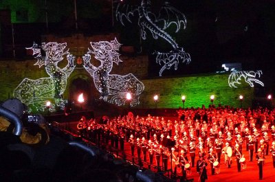 HM Royal Marine Band Performing at the Edinburgh Military Tattoo