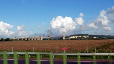 Tancarville Bridge across the Seine near Le Havre