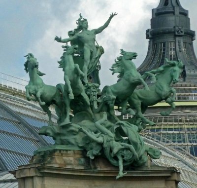 Statue on Top of the Grand Palais, Paris