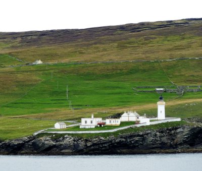 Passing Bressay Lighthouse (1856-1858) at the Entrance to Lerwick Harbor, Shetland Islands, Scotland