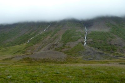 Low Clouds and Waterfalls in Iceland