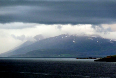 Snowy Mountain in Eyjafjorour, Iceland