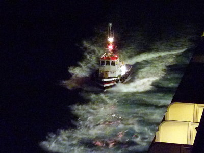 Pilot Boat Coming Alongside After Leaving Halifax