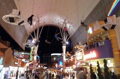 Ziplining Above Fremont Street