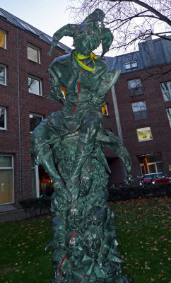 Jester Statue Honoring Carnival in Dusseldorf