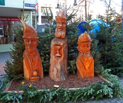 Carved Wisemen in Old Market Square, Cologne