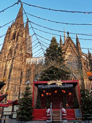 Lights of the Christmas Market at the Cathedral, Cologne