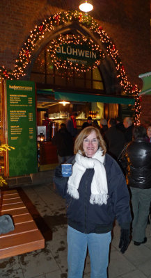 Drinking Gluhwein at the Cologne Harbor Christmas Market