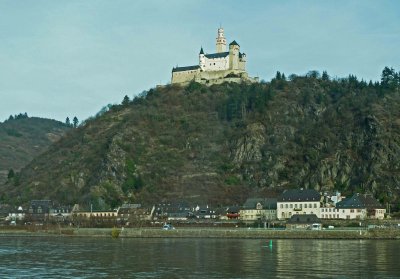 Marksburg Castle Sits Above the Town of Braubach on the Rhine