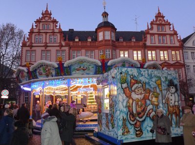 Mainz Christmas Market in Front of Gutenberg Museum