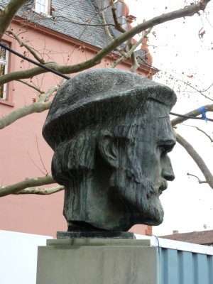 Bust of Johannes Gensfleisch zur Laden zum Gutenberg (born in Mainz)