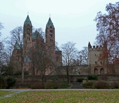 Approaching Speyer Cathedral from the Rhine River