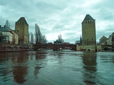 Two of Four Towers on the 13th Centruy Ponts Couverts Bridge, Strasbourg