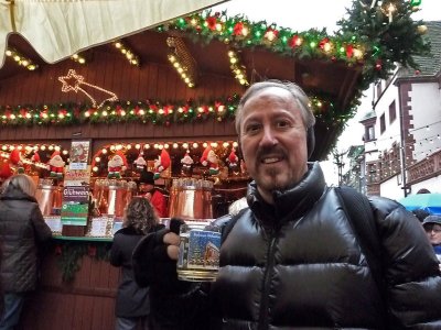 Drinking Gluhwein at the Freiburg Christmas Market