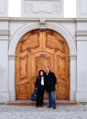 Susan & Urs at Entrance to Wine Guild Hall, Basel