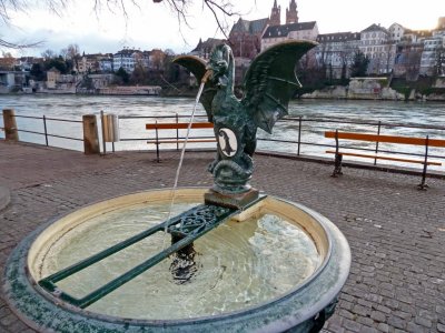 Griffin Fountain in Basel
