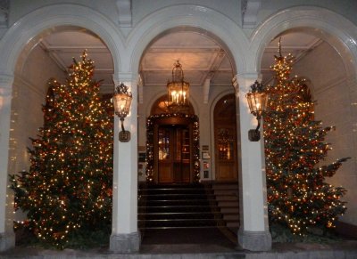 Christmas Trees at the Three Kings Hotel in Basel
