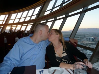 Sunset Kiss at the Top of the World Restaurant