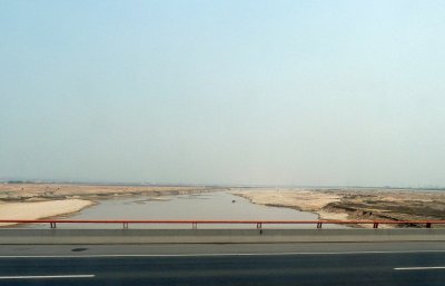 Crossing the Wei River on the way to  Xi'an, China