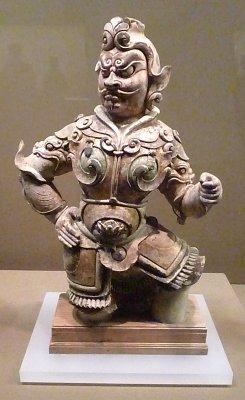 Painted & Gold Traced Figure of Heavenly God from the Tang Dynasty (618 - 907 AD)
